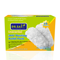 Dr. easy Plumeau en microfibre ultra-fine électrostatique pour dépoussiérage, absorbe la poussière dans les coins difficiles d'accès, nettoyage multifonction, 10 recharges