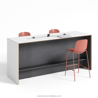 Comptoir de bar en bois de style industriel personnalisable, moderne, durable, écologique, pour usage commercial, réception de sous-sol pour café