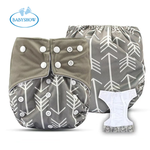 Babyshow Mignon Imprimé Épais Double Gousset Tissu De <span class=keywords><strong>Nuit</strong></span> Réutilisable AI2 Bébé Couches De Poche - Product Image 1