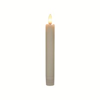 Bougie chauffe-plat sans flamme à LED avec minuterie, effet flamme 3D vacillante, en cire véritable, couleur ivoire