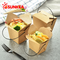 Composteerbare Kraftpapier Multifunctionele Noedelkom Food-Grade Container Afhaalmaaltijden