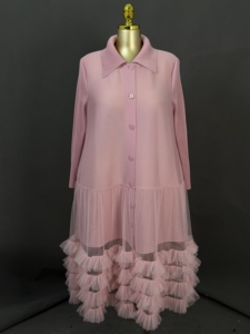 <span class=keywords><strong>Robe</strong></span> longue Miyaki d'été élégante de haute qualité pour femmes, style plissé uni, col tailleur, élastique, pour femmes distinguées - Product Image 6