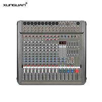 PM1000-2 Mezclador de Potencia de 10 Canales con Cubierta de Hierro, Amplificador de Audio 2*99DSP 2*700W 4ohm 6mono+4stereo 48V Phantom para Escenario/Espectáculo/Concierto