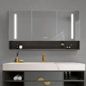 Espejo de tocador impermeable para cuarto de baño, montaje en pared, accesorios de baño, Armarios con luz led