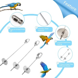 <strong>Bird</strong> <strong>Food</strong> Holder <strong>Bird</strong> Feeders Stainless Steel Parrot <strong>Fruit</strong> Vegetable Stick Holder Foraging Toy Chicken Treat Skewe - Product Image 2