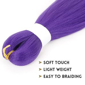 26 Inch Gradient Bi Color Pre Stretched <b>Braiding</b> Hair 90g Synthetic Dreadlock Machine Double Weft Extension - Product Image 4