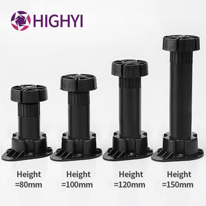 HIGHYI किचन प्लास्टिक फर्नीचर पैर ऑफिस डेस्क हेवी ड्यूटी लेवलिंग फीट ऊंचाई समायोज्य टेबल लेग ब्लैक कैबिनेट लेग - Product Image 2