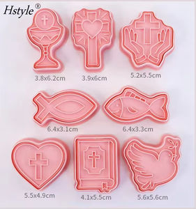 Hstyle 2025 Offre Spéciale Sainte Communion Dessin Animé Cookie Moule En Plastique <span class=keywords><strong>Croix</strong></span> Pâques Embosser Moldes HS738 pour Gâteau Outil De Cuisson - Product Image 3