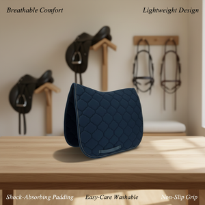 Set di Equitazione Dressage di Alta Qualità Euro Cavall Industries, Sottosella Verde Hunter, Fasce per Zampe, Paraorecchie con Imbottitura in Poliestere - Product Image 1