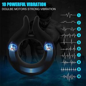 Wholesale Stretchy Butterfly Vibrating Cock <strong>Ring</strong> Penis <strong>Rings</strong> <strong>for</strong> Couple Silicone Rechargeable Two Motors Cock <strong>Ring</strong> <strong>for</strong> <strong>Man</strong> - Product Image 6