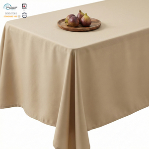 Nappe de banquet en polyester filé, imperméable, écologique, personnalisable, ronde de 132 pouces, lavable, nappes de mariage - Product Image 1