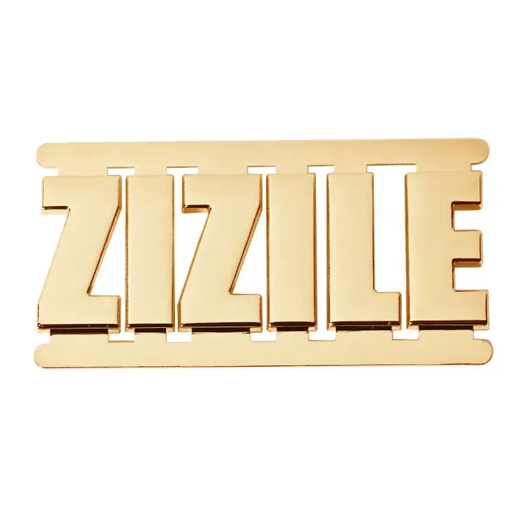 High quality handbag hardware manufacture custom designer embossed letter logo metal labels plate for furniture