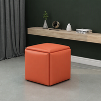 Tabouret cube multifonctionnel nordique, design minimaliste pour salon, table de maquillage, tabouret à chaussures, design carré domestique en métal