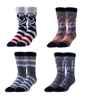 Chaussettes d'été pour animaux de compagnie en tricot à sublimation numérique 3D à impression amusante personnalisée Chaussettes d'équipage antidérapantes Chaussettes cadeaux pour hommes et femmes