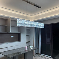 Lustre en cristal au design méditerranéen moderne, blanc chaud, base E27, en fer chromé, LED suspendu pour salon et salle à manger