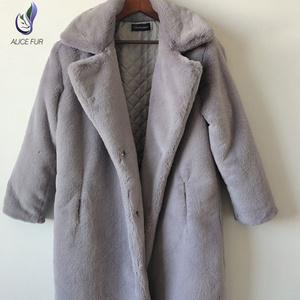 Casaco de pele sintética branco quente para mulheres, casaco de manga comprida luxuoso de coelho falso, <span class=keywords><strong>blazer</strong></span> de pele de coelho para mulheres, moda feminina - Product Image 5