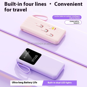 Thiết kế mới ngân hàng điện 20000mAh được xây dựng trong 4 dây cáp điện thoại chủ LED hiển thị sạc di động với đèn pin 2A sạc nhanh - Product Image 5