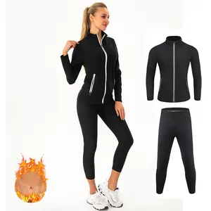 Factory Wholesale Sauna Suit For Women Weight Loss Sweat Sauna Jacket Pants Anti Rip Sweat Suit For Gym Workout