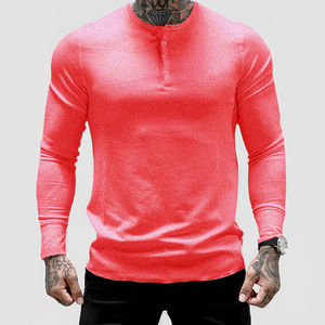 Camiseta Deportiva de Cuello Redondo de Secado Rápido para Hombre, Ropa de Gimnasio de Manga Larga, Camiseta de Algodón al por Mayor - Product Image 6