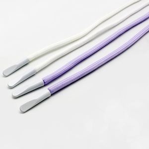 Customized Print Logo Round Hoodie <b>String</b> Metal Plastic Tips Aglets Drawstring Cord for Hoodie - Product Image 1