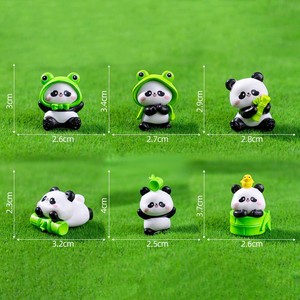 CHENXI, 6 шт., оптом, очаровательные фигурки панд, украшения для автомобиля и сада, коллекция животных, миниатюрные фигурки животных, экологически чистые, ручная работа, изделия из смолы - Product Image 3