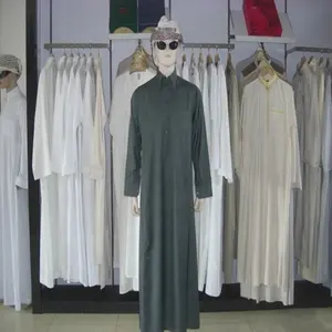 muslim clothing polyester and viscose fabric material robe abaya thoub/islamic