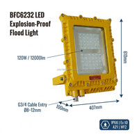 Projecteur LED IP66 aux normes ATEX, haute efficacité, anti-explosion, luminaire industriel pour applications marines et offshore