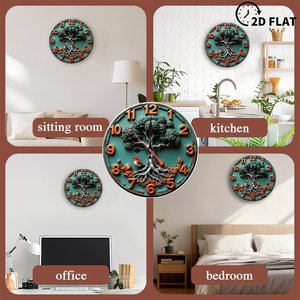 <b>Round</b> Wooden Wall Clock 25x25cm Plain Face Quiet Non Ticking For Home Living Room Decor - Product Image 3