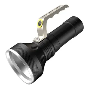 Heavy duty led flashlights Hand Lamps Rechargeable heavy torch light with handgrip and power bank