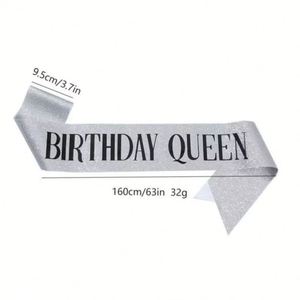 Banda de Feliz Cumpleaños para Niña, Diseño de Reina, con Letras Decoradas con Lentejuelas, para Bodas, Sorpresas, Fiestas, Regalos Divertidos para Mujeres - Product Image 3