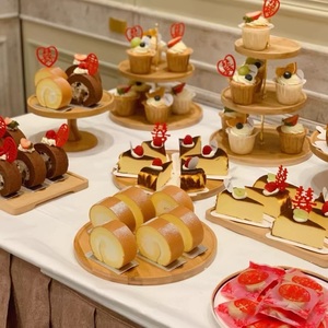 Support à cupcakes en bois à 3 niveaux, présentoir à desserts en bambou, <span class=keywords><strong>plateau</strong></span> à étages pour mariage <span class=keywords><strong>et</strong></span> ferme rustique - Product Image 2