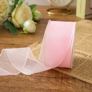 Ruban en organza scintillant de 2,5 cm et 4 cm en gros pour emballage cadeau et décoration de mariage, 100 yards par rouleau - Product Image 5