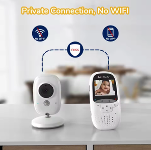 Caméra bébé portable avec écran LCD de 2 pouces, audio bidirectionnel et vision nocturne, signal sécurisé FHSS 2,4 GHz, lecteur de musique intégré pour la chambre d'enfant - Product Image 4