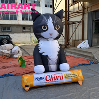 Décoration publicitaire gonflable en forme de chat de dessin animé, Mascotte gonflable en forme de chat de dessin animé pour fête