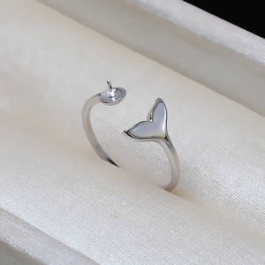 Anneau de bouche en argent S925 en forme de queue de poisson pour femmes, perle ouverte de 5 à 7 mm avec accessoires de vie restants, 3871, bijoux féminins DIY - Product Image 2