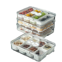 Boîtes de conservation alimentaire en plastique rectangulaires pour fruits et légumes, design multifonctionnel pour une utilisation en cuisine