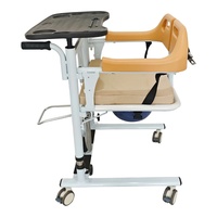 Fauteuil roulant de transfert avec seau de toilette, chaise élévatrice réglable en hauteur pour patient, siège de toilette mobile pour personnes âgées et handicapées en soins infirmiers