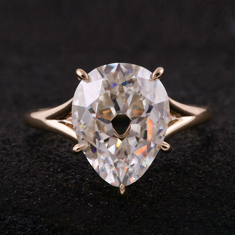 bague moissanite en or 18 carats véritable et solide