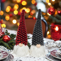 Gnomes LED rouges et gris en peluche Gonk, poupée Rudolph sans visage faite à la main, décorations de Noël 2026 en gros