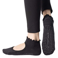 Chaussettes de sport antidérapantes en coton tricoté respirant pour Pilates, Yoga et Ballet, avec ouverture à la voûte plantaire, personnalisables avec logo OEM/ODM