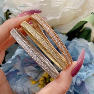Argento <span class=keywords><strong>925</strong></span> originale <span class=keywords><strong>oro</strong></span> placcato totale 5 <span class=keywords><strong>carati</strong></span> taglio brillante diamante Test tutto D colore Moissanite bracciale braccialetto da donna - Product Image 1
