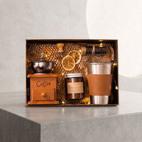 Boîte-cadeau de luxe personnalisée pour ensemble de café, boîte-cadeau d'affaires haut de gamme avec ruban et ornement étoile pour cadeaux d'entreprise