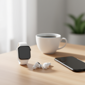 Montre connectée Myrva T500 avec kit d'écouteurs Twins, écran tactile blanc 320x240, tracker d'activité unisexe, étanche IPX6 - Product Image 2