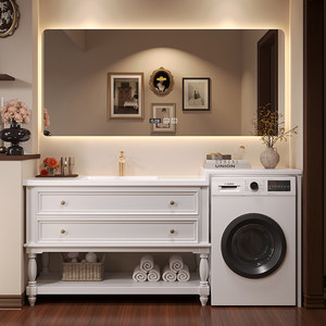 <span class=keywords><strong>Mueble</strong></span> de Baño Integrado con <span class=keywords><strong>Lavadora</strong></span> Estilo Americano <span class=keywords><strong>para</strong></span> Balcón, Combinación de <span class=keywords><strong>Mueble</strong></span> de Maquillaje <span class=keywords><strong>y</strong></span> <span class=keywords><strong>Lavabo</strong></span> de Pie - Product Image 3