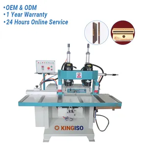 KINGISO Double Heads Horizontal Mortising Machine Wooden Door Lock Hole Drilling Machine