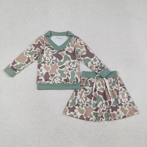 Ensemble assorti imprimé camouflage pour petite fille : haut à manches longues et jupe – Tenue de chasse western pour tout-petits – Idéal pour les jeux quotidiens d'automne des enfants - Product Image 4