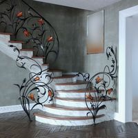 Rampe d'escalier et balustrades intérieures modernes en fer forgé sur mesure - Fabrication professionnelle, peignable