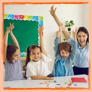 Bordes Decorativos <span class=keywords><strong>para</strong></span> Tableros de Anuncios con Patrón de Globos de Colores, Venta al Por Mayor, <span class=keywords><strong>para</strong></span> Decoración de Aulas y Oficinas - Product Image 6