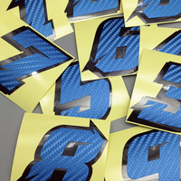 Autocollants de porte latérale en vinyle bleu XGS DECAL numéro 11, faible MOQ, auto-adhésifs, avec bord fluorescent jaune anti-rayures, vente en gros