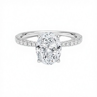Bague en argent massif avec moissanite 1-5 carats, certificat GRA, VS D, personnalisable, style solitaire classique, taille ovale, bijoux de fiançailles